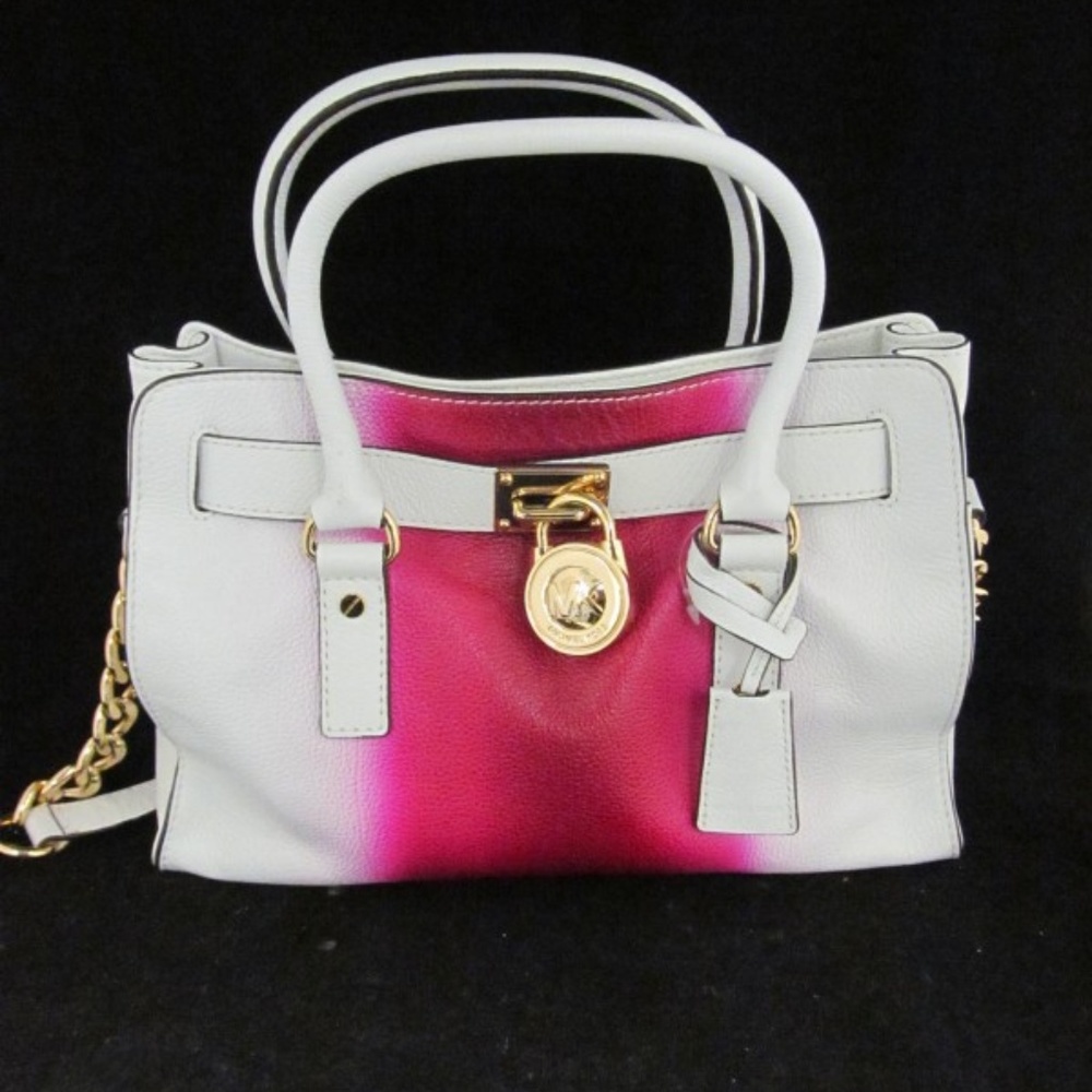 Micael Kors White/Magenta Casual Shoulder Bag